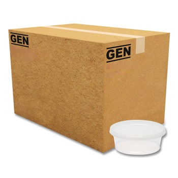 GEN TD40008E 8 oz. Plastic Deli Containers with Lid - Clear (240/Carton)