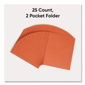 File Folders | Smead 87858 11 in. x 8.5 in. 100-Sheet Capacity 2-Pocket Textured Paper Folder - Orange (25/Box) image number 1