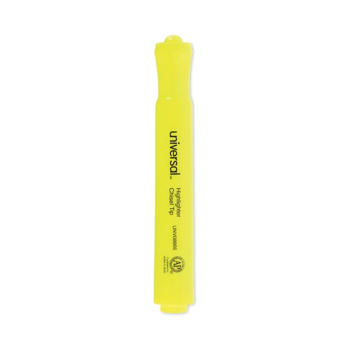 Highlighters | Universal UNV08866 Chisel Tip Desk Highlighter Value Pack - Fluorescent Yellow Ink, Yellow Barrel (36/Pack) image number 0
