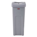 Trash & Waste Bins | Rubbermaid Commercial 2143862 Universal Square Trash Can with Swing Lid 23 gal Plastic Gray image number 0
