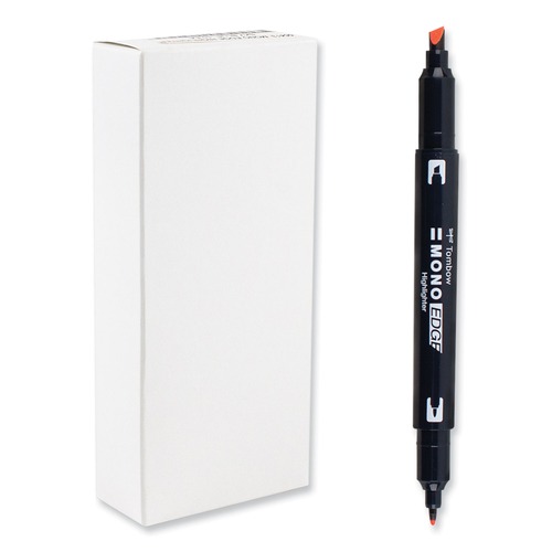 Back to School Sale | Tombow Mono 56412 Chisel/Bullet Tip Edge Highlighters - Red Barrel/Red Ink (10/Box) image number 0