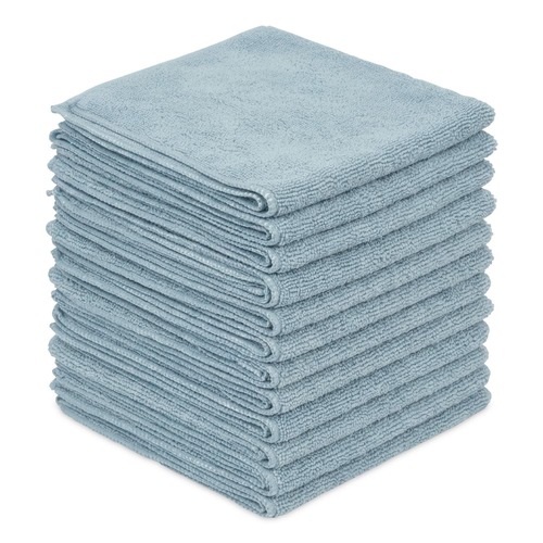 Cleaning Cloths | Boardwalk BWK12BLUCLOTH 12 in. x 12 in. Microfiber Cleaning Cloths - Blue (12/Pack) image number 0