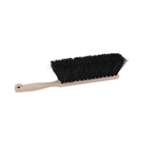  | Boardwalk BWK5208 4.5 in. Brush 3.5 in. Plastic Handle Tampico Bristles Counter Brush - Tan Handle/Black Bristle image number 0