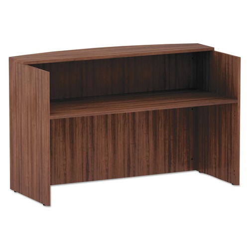 Office Desks & Workstations | Alera VA327236WA Valencia Series 71 in. x 35.5 in. x 42.5 in. Reception Desk with Transaction Counter - Modern Walnut image number 0