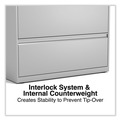 Office Filing Cabinets & Shelves | Alera 25490 36 in. x 18.63 in. x 40.25 in. 3 Legal/Letter/A4/A5 Size Lateral File Drawers - Light Gray image number 4