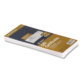 Adams GFTC1 8 x 3.4 Gift Certificates with Envelopes - White/Canary