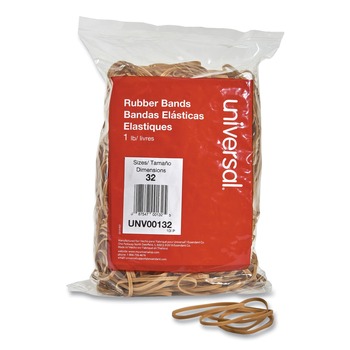 Universal UNV00132 0.04 in. Gauge Size 32 Rubber Bands - Beige (820/Pack)