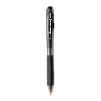  | Pentel BK440ASW-US Medium 1 mm Retractable WOW! Ballpoint Pen Value Pack - Black Ink, Smoke/Black Barrel (36/Pack)