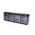 Boxes & Bins | Deflecto 20404OP 23.63 in. x 6.63 in. x 8.13 in. 4 Sections Tilt Bin Interlocking Multi-Bin Storage Organizer - Black/Clear image number 7