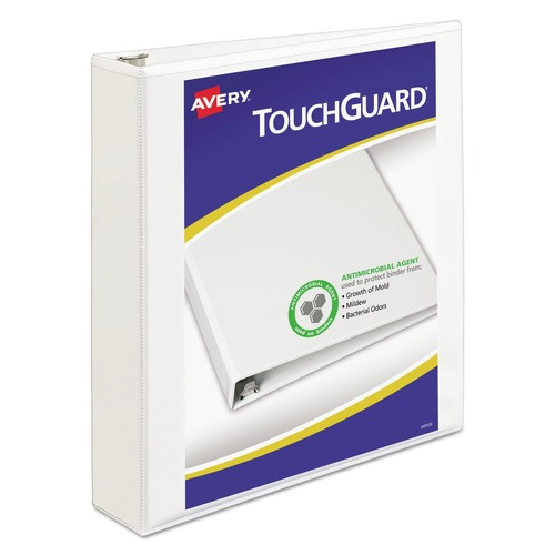Back to School Sale | Avery 17142 3 Slant Rings 1.5 in. Capacity 11 in. x 8.5 in. TouchGuard Protection Heavy-Duty View Binders - White image number 0