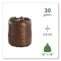 Trash Bags | Stout by Envision G3036B80 30 in. x 36 in. 30-Gallon 0.8 mil. Controlled Life-Cycle Plastic Trash Bags - Brown (60/Box) image number 2