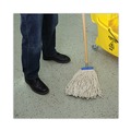 Just Launched | Boardwalk BWK716CEA 16 oz. Cut-End Lie-Flat Cotton Wet Mop Head - White image number 6