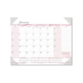  | House of Doolittle 1467 22 in. x 17 in. 12-Month (Jan-Dec) 2026 Recycled Monthly Desk Pad Calendar - Breast Cancer Awareness Artwork