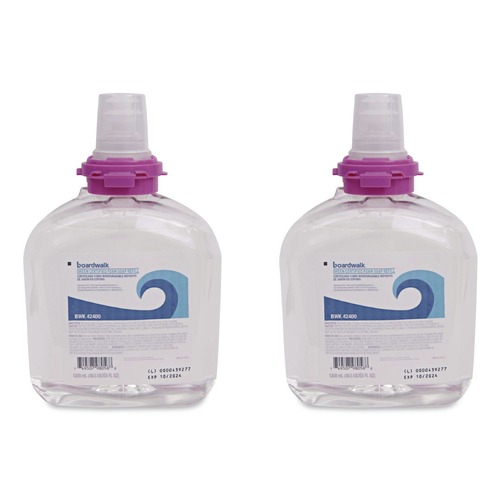 Hand Soaps | Boardwalk 5665-02-GCE00LP 1200 mL Green Certified Foam Soap Refill - Unscented (2/Carton) image number 0
