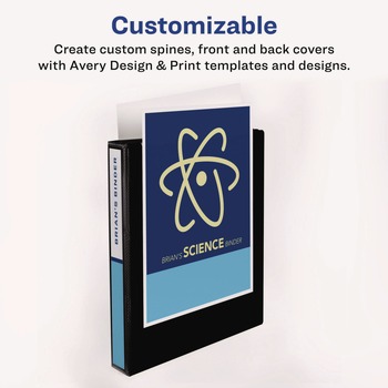Avery 05301 3 Slant Rings 1 in. Capacity 11 in. x 8.5 in. Heavy-Duty Non Stick View Binder with DuraHinge - Light Blue
