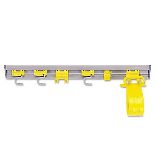 Office Filing Cabinets & Shelves | Rubbermaid Commercial FG199300GRAY 34 in. x 3.25 in. x 4.25 in. Closet Organizer/Tool Holder - Gray image number 0