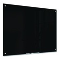 White Boards | U Brands 171U00-01 47 x 35 Glass Dry Erase Board - Black Surface image number 1