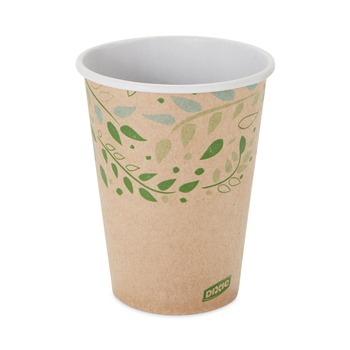 Dixie 2342R 12 oz Paper EcoSmart Recycled Fiber Hot/Cold Cups - Kraft/Green (1000/Carton)