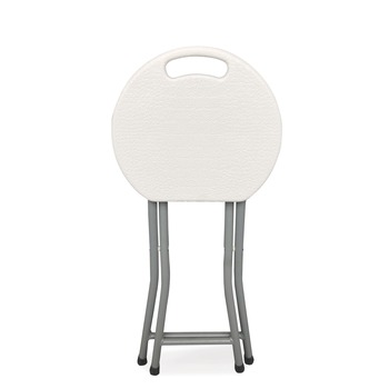 Iceberg 64563 Rough n Ready 18 in. Seat Height Backless Folding Stool Supports Up to 300 lb - White Seat/Charcoal Base (4/Carton)