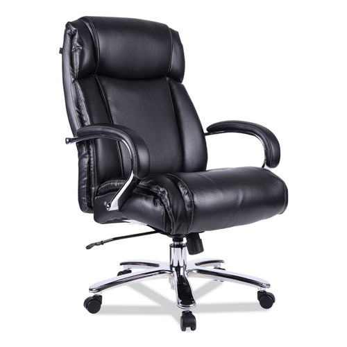 Office Chairs | Alera ALEMS4419 Maxxis Series 19.7 in. to 25 in. Seat Height Supports 500 lbs. Big/Tall Bonded Leather Chair - Black Seat/Back, Chrome Base image number 0