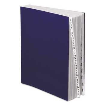 Pendaflex DDF5-OX Letter Size 42 Dividers Month/Date Index Expanding Desk File - Dark Blue Cover