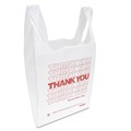  | Inteplast Group THW1VAL 11-1/2 in. x 21 in. Polyethylene Thank You Handled T-Shirt Bags - White (900/Carton) image number 1