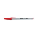 Pens | Universal UNV27412 Medium 1 mm Stick Ballpoint Pen - Red Ink, Gray/Red Barrel (1 Dozen) image number 1