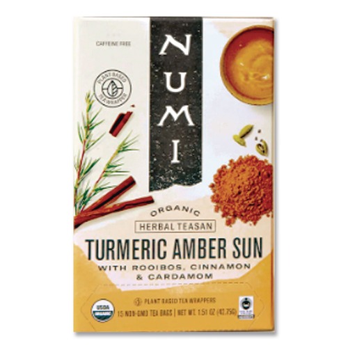 Beverages & Drink Mixes | Numi 10552 1.46 oz Bag Turmeric Tea - Amber Sun (12/Box) image number 0