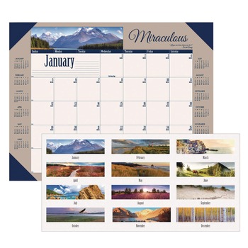 House of Doolittle 175 Earthscapes 22 in. x 17 in. 12-Month (Jan-Dec) 2026 Recycled Monthly Desk Pad Calendar - Motivational Photos
