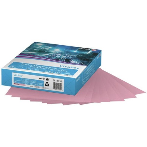 Just Launched | Xerox 3R11052 8.5 in. x 11 in. 20 lbs. Multipurpose Pastel Colored Paper - Pink (500/Ream) image number 0