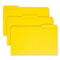 File Folders | Smead 17943 0.75 in. Expansion Assorted 1/3-Cut Tabs Legal Size Colored File Folders - Yellow (100/Box) image number 0