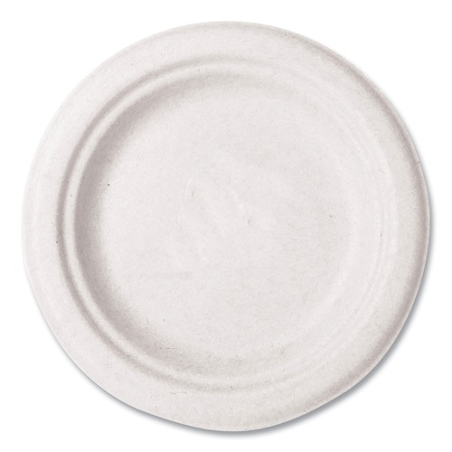 Bowls and Plates | Vegware WHBRG-06 6 in. Molded Fiber Compostable Tableware Plate - White (1000/Carton) image number 0