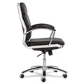 Alera | Alera ALENR4219 Neratoli Series Supports Up to 275 lbs. Mid-Back Slim Profile Faux Leather Chair - Black Seat/Back, Chrome Base image number 2
