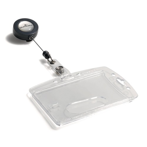 Label & Badge Holders | Durable 801219 Vertical/Horizontal Reel ID/Security Card Holder Set - Clear (10/Pack) image number 0