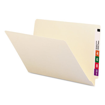 Smead 27100 9.5 in. High Front Straight Tabs Legal Size 0.75 in. Expansion Heavyweight End Tab Folders - Manila (100/Box)