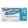  | Ziploc 364937 1-Gallon 2.7 mil. 10.56 in. x 10.75 in. Double Zipper Freezer Bags - Clear (250/Carton) image number 0