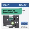 Labels | Brother P-Touch TZE741 0.7 in. x 26.2 ft. TZe Standard Adhesive Laminated Labeling Tape - Black on Green image number 3