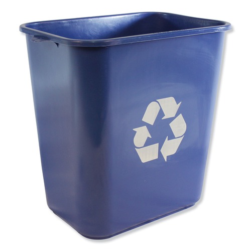 Trash Cans | Impact 7702-11R 20-Quart Polyethylene Soft-Sided Wastebasket with Recycle Logo - Blue image number 0