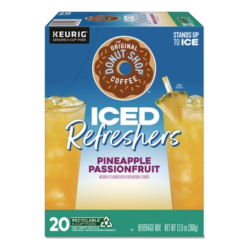 The Original Donut Shop 5000379381 ICED Refreshers K-Cup Pods - Pineapple Passion Fruit (20/Box)