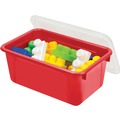Boxes & Bins | Storex 62407U05C 12.28 in. x 7.95 in. x 5.23 in. Cubby Bin with Lid - Red (5/Pack) image number 2