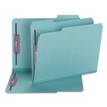 File Folders | Smead 14937 2 in. Expansion Colored Pressboard Folders with 2 SafeSHIELD Coated Fasteners - Letter Size/Blue (25/Box) image number 0
