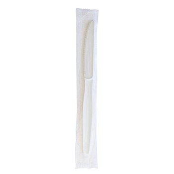 Boardwalk BWKKNIFEWHPSIW Heavyweight Wrapped Polystyrene Knife Cutlery - White (1000/Carton)