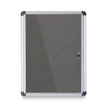 BULLETIN BOARDS | MasterVision VT630103690 Slim-Line 28 in. x 38 in. Enclosed Fabric One Door Bulletin Board - Gray