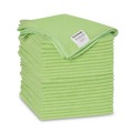 Cleaning Cloths | Boardwalk 2164037 16 in. x 16 in. Microfiber Cleaning Cloths - Green (24/Pack) image number 2