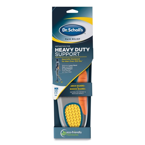 Safety & First Aid | Dr. Scholl's 87104125 Pain Relief Orthotic Heavy Duty Support Insoles - Men Sizes 8 to 14, Gray/Blue/Orange/Yellow (1-Pair) image number 0