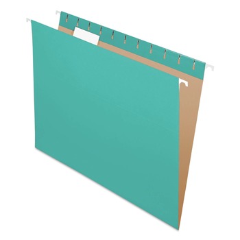 FILING AND FOLDERS | Pendaflex 81616 1/5-Cut Tabs Letter Size Colored Hanging Folders - Aqua (25/Box)