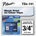 Labels | Brother P-Touch TZE141 TZe 0.7 in. x 26.2 ft. Standard Adhesive Laminated Labeling Tape - Black on Clear image number 6