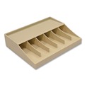 Retail Store Supplies | CONTROLTEK 500014 10 in. x 8.5 in. x 3 in. 6-Compartments Steel Coin Wrapper and Bill Strap Single-Tier Rack - Pebble Beige image number 3