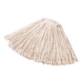 Mops | Rubbermaid Commercial FGF11600WH00 12-Piece 16 oz. Premium Cut-End Cotton Wet Mop Head with 1 in. Orange Band (White) image number 1