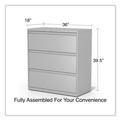 Office Filing Cabinets & Shelves | Alera 25490 36 in. x 18.63 in. x 40.25 in. 3 Legal/Letter/A4/A5 Size Lateral File Drawers - Light Gray image number 2